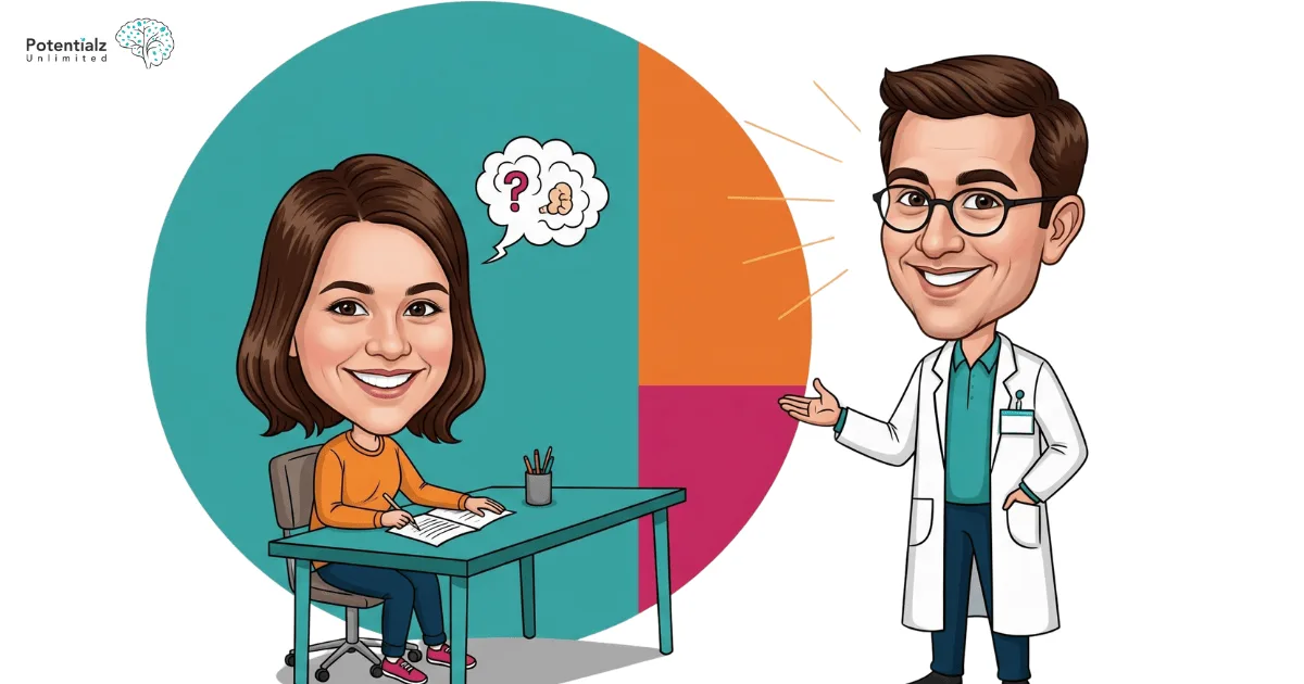 A student filling a cognitive assessment form