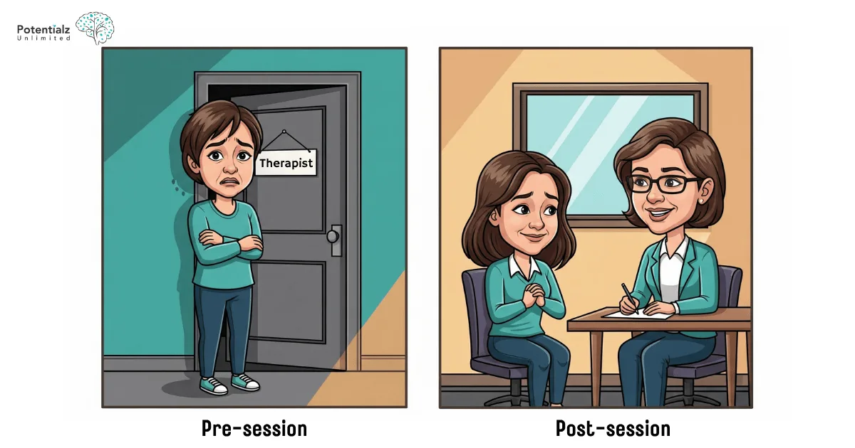 Pre-session jitters followed by post-session relief