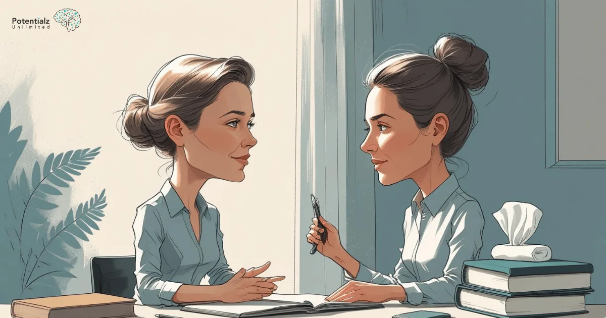 A grieving lady with a grief counsellor