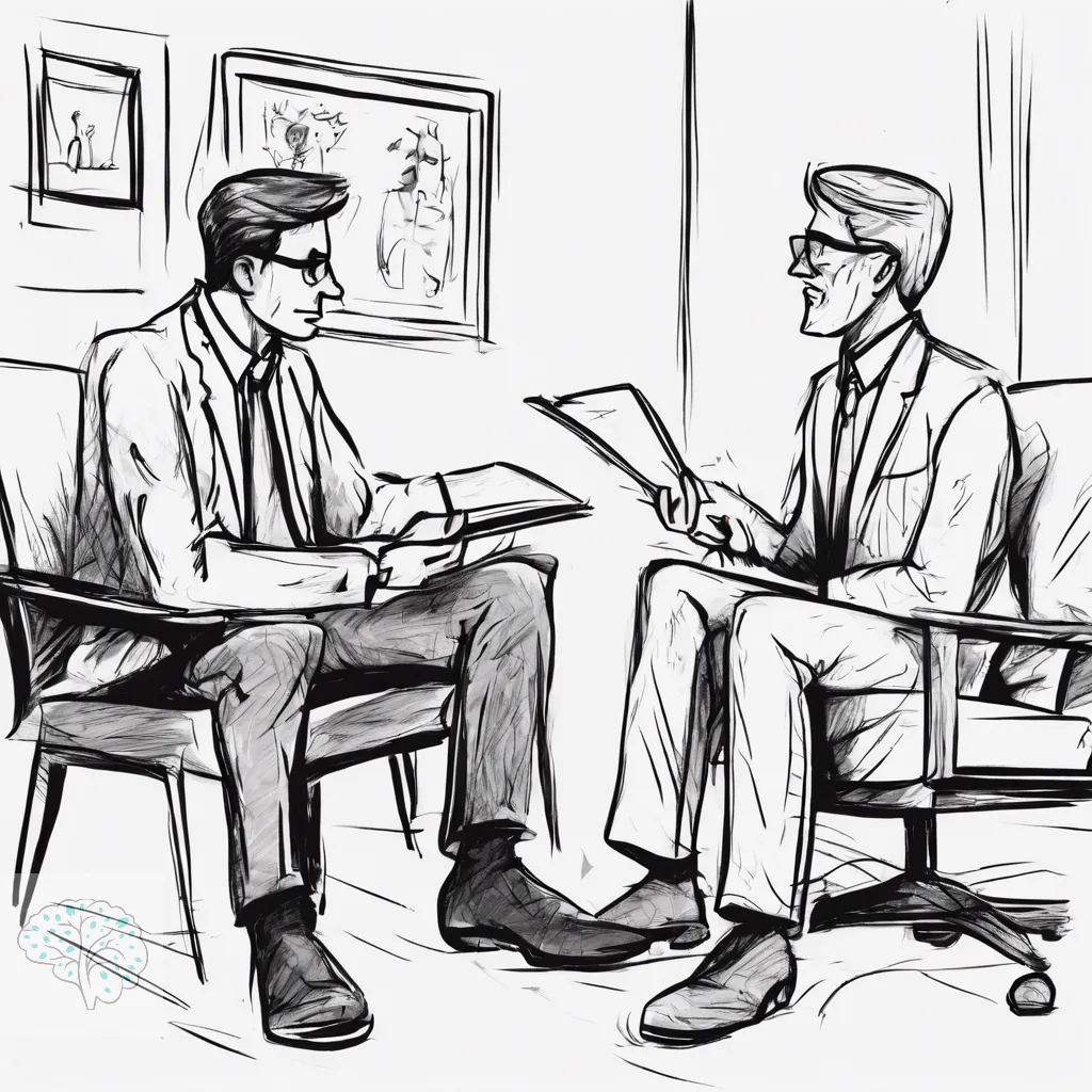 Adult getting assessed for ADHD by a psychotherapy