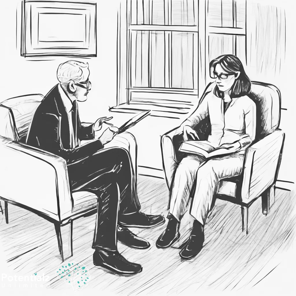 Therapist using narrative therapy in session