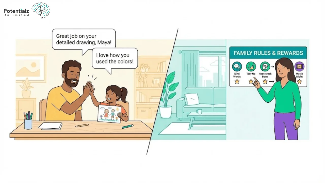 Positive Parenting: Encouraging Children Through Specific Praise and Structured Reward Systems.