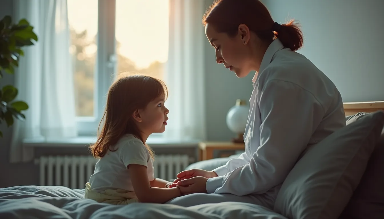 High angle view of a therapist and child during a therapy session
