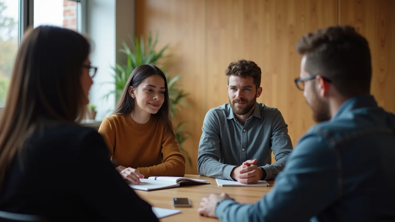 Close-up view of a group therapy session in progress